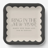 モダンミニマル年末年始 ペーパープレート (正面)