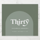 モダンミニマル幾何セージ生誕日 スパークリングワインラベル (シングルラベル)