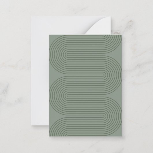 モダンミニマル幾何セージ生誕日 ノートカード (裏面)