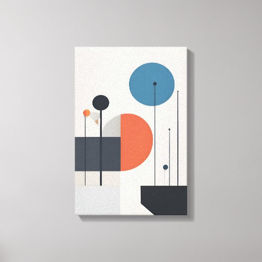モダンミニマル幾何学模様抽象芸術アート キャンバスプリント (正面)