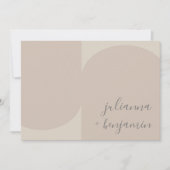 モダンミニマル幾何学赤面ベージュ結婚ズ 招待状 (正面)