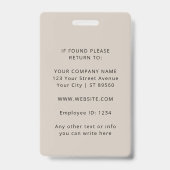 モダンミニマル従業員ID バッジ (裏面)