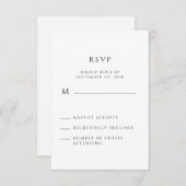 モダンミニマル手書きスクリプト 出欠カード (正面/裏面)