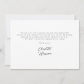 モダンミニマル手書きスクリプ結婚ト サンキューカード (裏面)