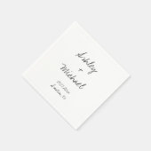 モダンミニマル手書きスクリプ結婚ト スタンダードカクテルナプキン (角)