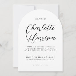 モダンミニマル手書きスクリプ結婚トArch 招待状