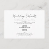 モダンミニマル手書きフォント結婚の詳細 エンクロージャーカード (正面)