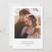 モダンミニマル手書き写結婚真 招待状 (裏面)