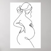 モダンミニマル抽象ラインアート描画ポスター ポスター (正面)