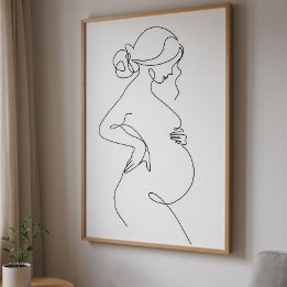 モダンミニマル抽象ラインアート描画ポスター ポスター