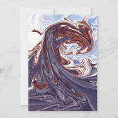 モダンミニマル抽象芸術アート海軍エレガントな結婚式 招待状 (裏面)