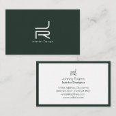 モダンミニマル抽象芸術イニシャルロゴ 名刺 (正面/裏面)