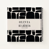 モダンミニマル抽象芸術エレガントなウェディング ノートブック (裏面)