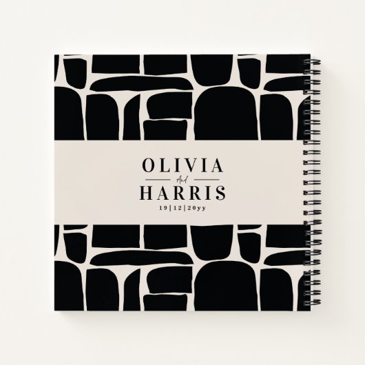 モダンミニマル抽象芸術エレガントなウェディング ノートブック (裏面)