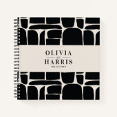 モダンミニマル抽象芸術エレガントなウェディング ノートブック (正面)