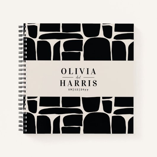 モダンミニマル抽象芸術エレガントなウェディング ノートブック (正面)