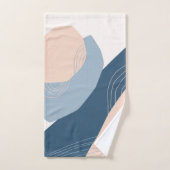 モダンミニマル抽象芸術幾何学的ブルー バスタオルセット (ハンドタオル)