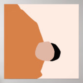 モダンミニマル抽象芸術幾何学褐色ピンク色 ポスター (正面)