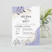 モダンミニマル抽象芸術植物線結婚芸術 招待状 (スタンド正面)