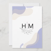 モダンミニマル抽象芸術植物線結婚芸術 招待状 (裏面)