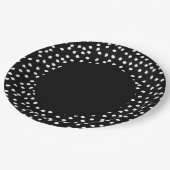 モダンミニマル抽象芸術水玉模様白黒 ペーパープレート (アングル)