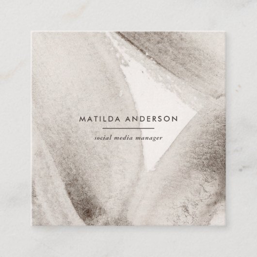 モダンミニマル抽象芸術水色 スクエア名刺 (正面)