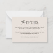 モダンミニマル抽象芸術結婚白黒詳細 ノートカード (裏面)