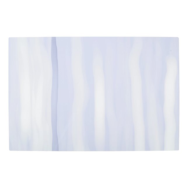 モダンミニマル抽象芸術線淡い色の青 メタルプリント (正面)