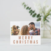 モダンミニマル数々のスタイリッシュフォトクリスマス ポストカード (スタンド正面)