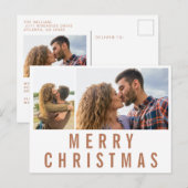 モダンミニマル数々のスタイリッシュフォトクリスマス ポストカード (正面/裏面)