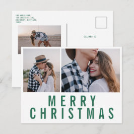 モダンミニマル数々の写真のシックスタイリッシュなクリスマス ポストカード