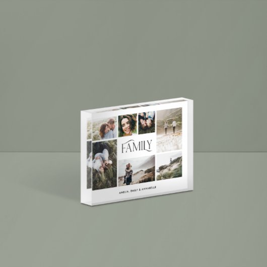 モダンミニマル数々の7枚の写真エレガント家族 フォトブロック