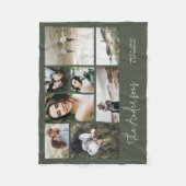 モダンミニマル数々の8最高の枚の友友カーキ フリースブランケット (正面)