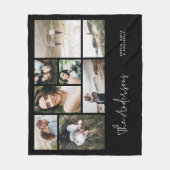 モダンミニマル数々の8枚の写真エレガント家族 フリースブランケット (正面)