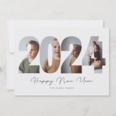 モダンミニマル新年の家族写真 シーズンカード (正面)