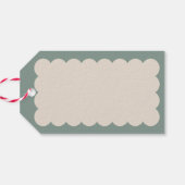 モダンミニマル新年セージ緑レトロ波端 ギフトタグ (裏面横)