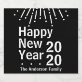 モダンミニマル新年パーティー スパークリングワインラベル (シングルラベル)