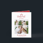 モダンミニマル日ラスフ数々のト シーズンカード<br><div class="desc">ミニマルモダン数々のスタイリッシュ写真の最も幸せなホリデーカード。手描きモダンの文字と木。バックアの色がカスタマイズできるモダンスタイリッシュのシンプルクリスマスミニマルの幸せ</div>