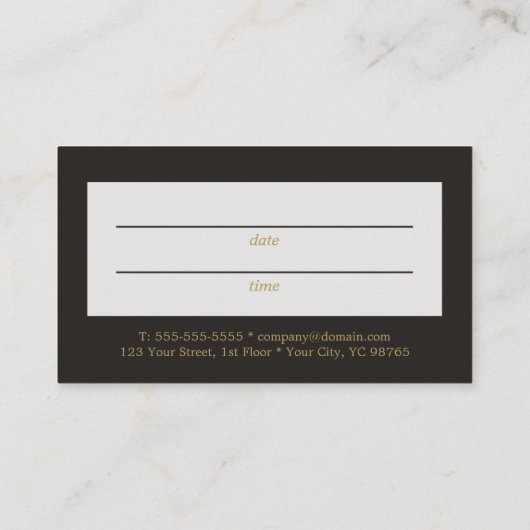 モダンミニマル暗フェイク金ゴールドアポイントメントカード 予約カード (裏面)