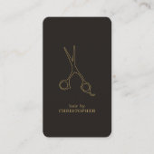 モダンミニマル暗フェイク金ゴールド美容師 名刺 (正面)