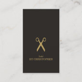 モダンミニマル暗フェイク金ゴールド美容師 名刺 (正面)