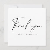 モダンミニマル書結婚の サンキューカード (正面)