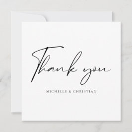 モダンミニマル書結婚の サンキューカード