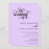 モダンミニマル書結婚文字 招待状 (正面/裏面)