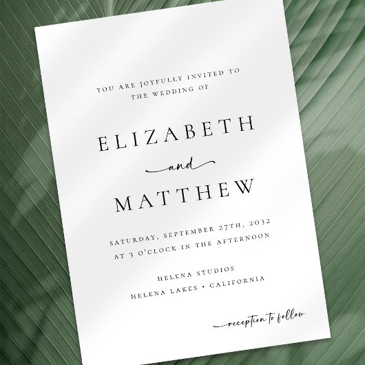 モダンミニマル書結婚文字 招待状