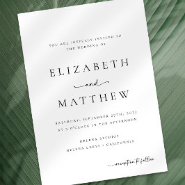 モダンミニマル書結婚文字 招待状