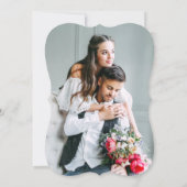 モダンミニマル書道写真結婚の 招待状 (裏面)