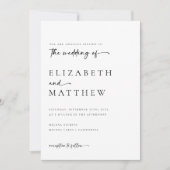 モダンミニマル書道写真結婚の 招待状 (正面)