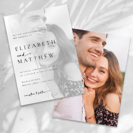 モダンミニマル書道写真結婚の 招待状