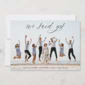 モダンミニマル書道写真結婚の 案内状 (正面)